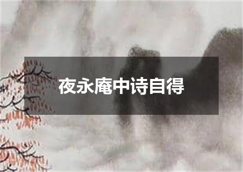 夜永庵中诗自得