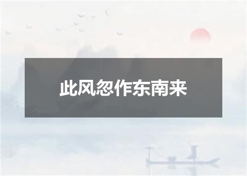 此风忽作东南来