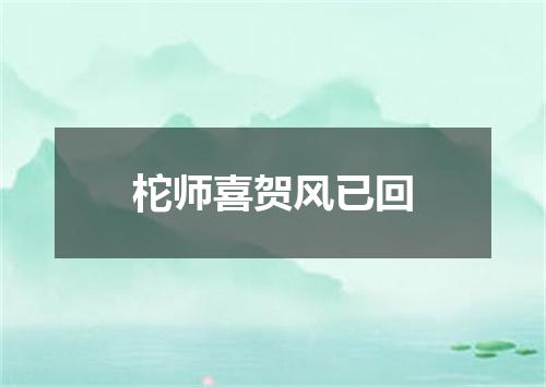 柁师喜贺风已回
