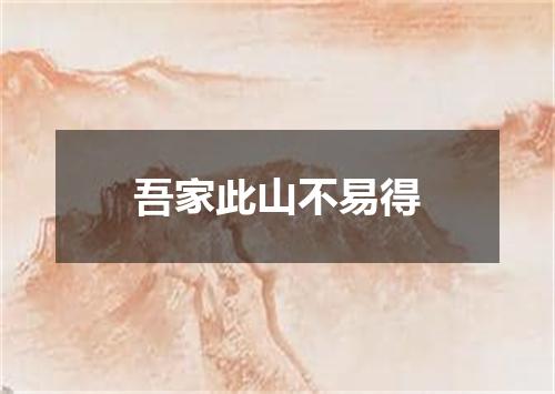 吾家此山不易得