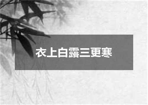 衣上白露三更寒