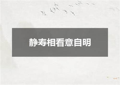 静寿相看意自明
