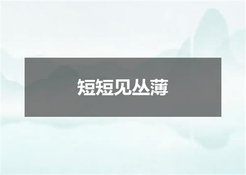 短短见丛薄