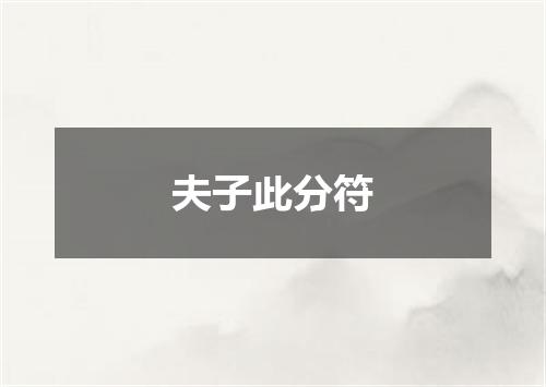 夫子此分符
