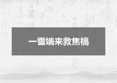 一雪端来救焦槁