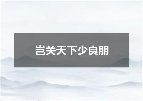 岂关天下少良朋