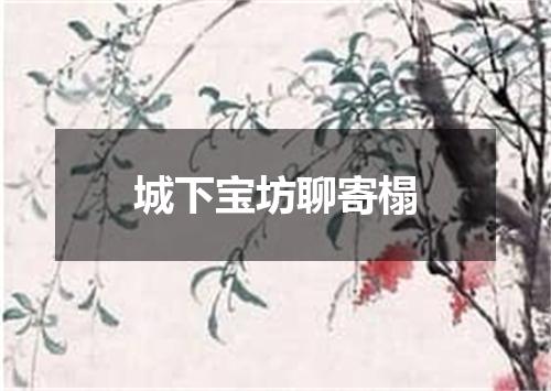 城下宝坊聊寄榻