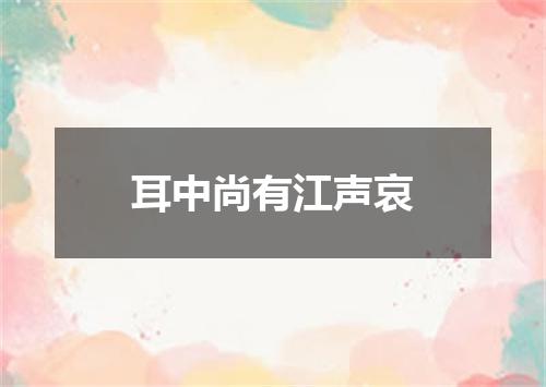 耳中尚有江声哀