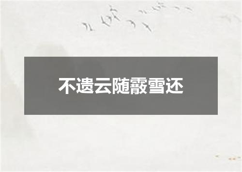 不遗云随霰雪还