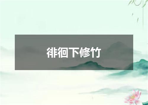 徘徊下修竹