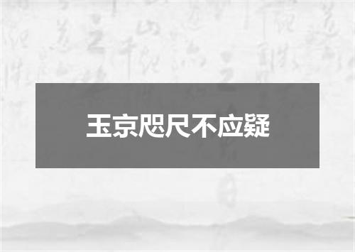 玉京咫尺不应疑