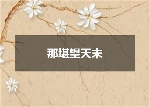 那堪望天末