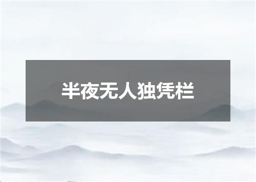 半夜无人独凭栏