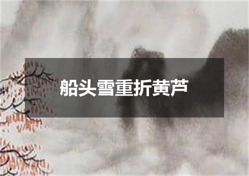 船头雪重折黄芦