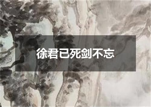 徐君已死剑不忘