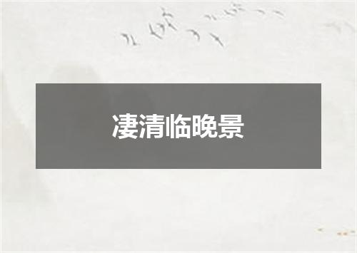 凄清临晚景