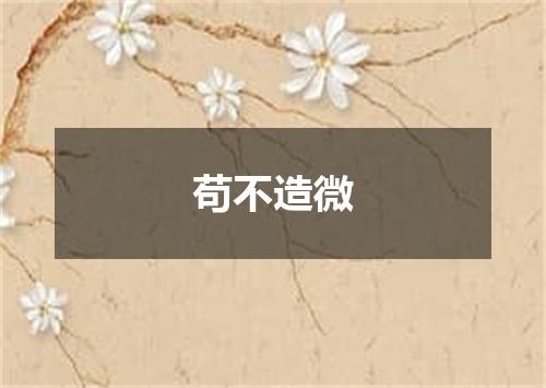 苟不造微