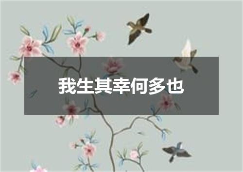 我生其幸何多也