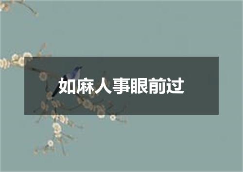 如麻人事眼前过