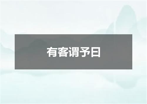 有客谓予曰