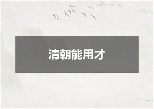 清朝能用才