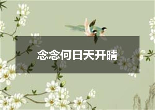 念念何日天开晴