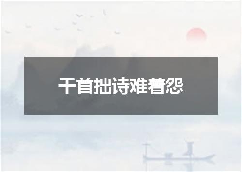 千首拙诗难着怨