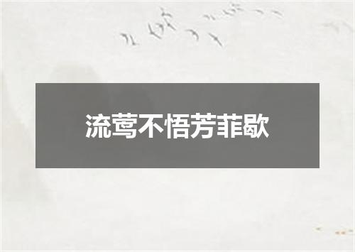 流莺不悟芳菲歇