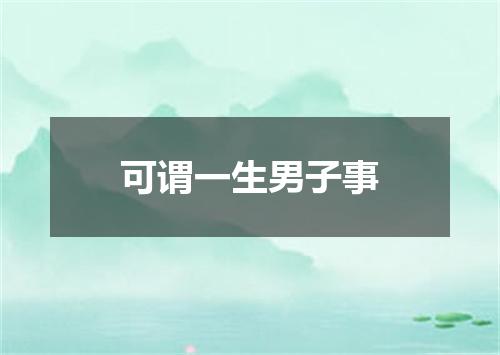 可谓一生男子事