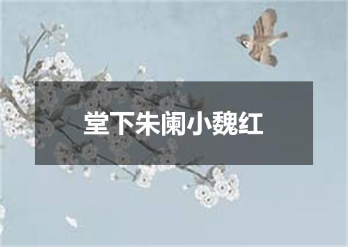 堂下朱阑小魏红