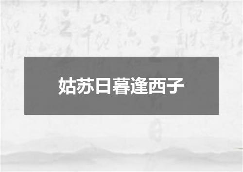 姑苏日暮逢西子