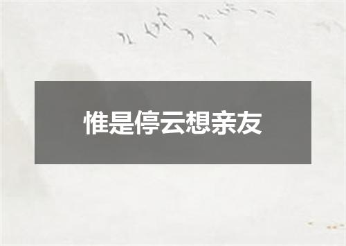惟是停云想亲友