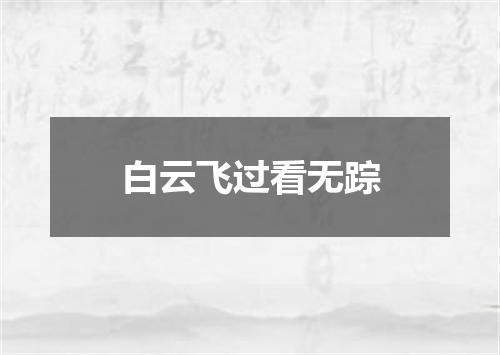 白云飞过看无踪