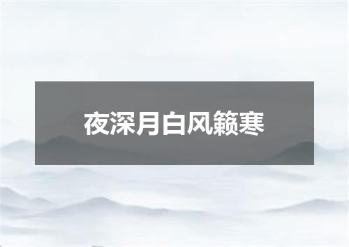 夜深月白风籁寒