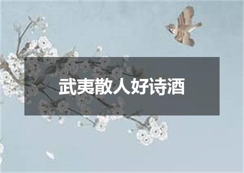 武夷散人好诗酒
