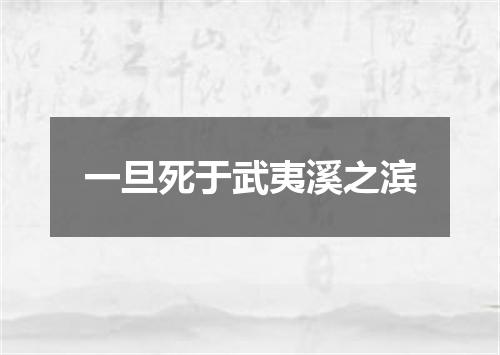一旦死于武夷溪之滨