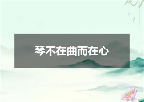 琴不在曲而在心
