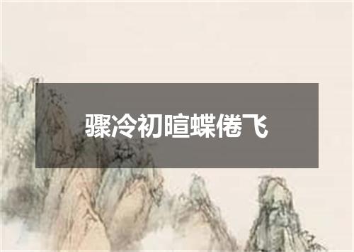 骤冷初暄蝶倦飞