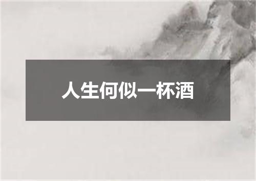 人生何似一杯酒