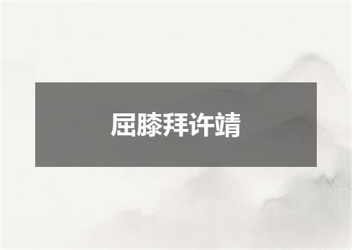 屈膝拜许靖