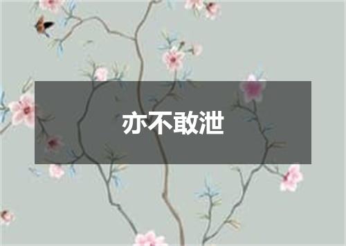 亦不敢泄