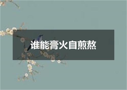谁能膏火自煎熬