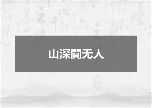 山深閴无人