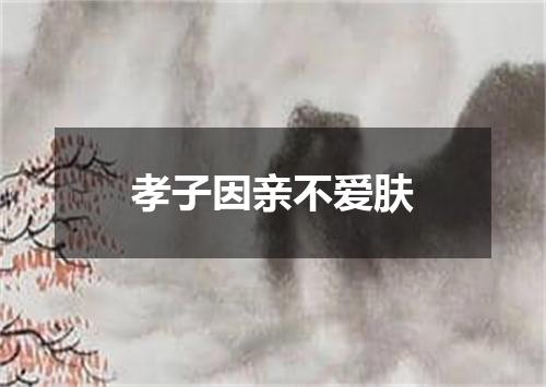 孝子因亲不爱肤