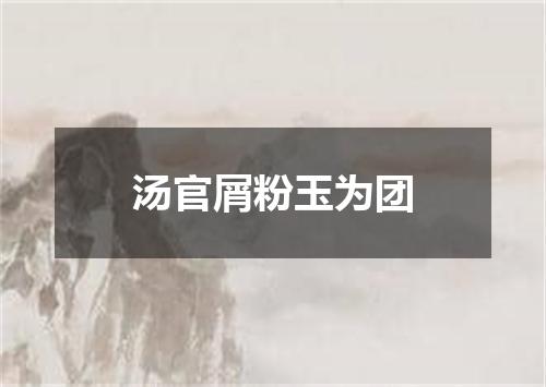 汤官屑粉玉为团