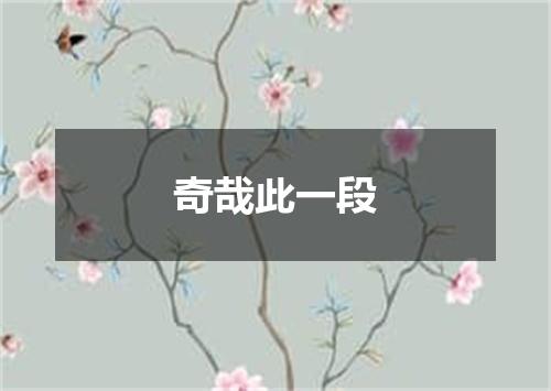 奇哉此一段