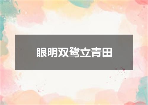 眼明双鹭立青田