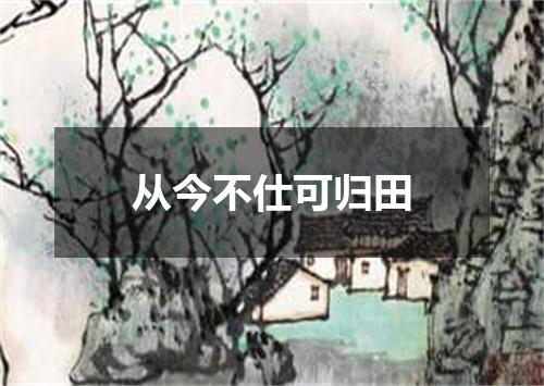 从今不仕可归田