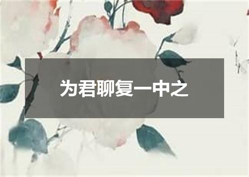 为君聊复一中之