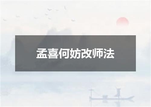 孟喜何妨改师法